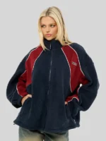 Rusty Two Tides Sherpa Jacket Navy