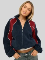 Rusty Two Tides Sherpa Navy Jacket