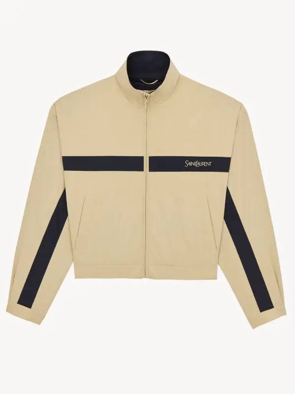 Saint Laurent Stand-Collar Jacket Beige Saint Laurent Stand-Collar Jacket Beige