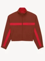 Saint Laurent Stand-Collar Jacket Brown
