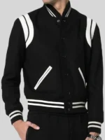 Saint Laurent Teddy Black Varsity Jacket