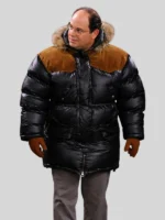Seinfeld Puffer Fur Hooded Jacket Black