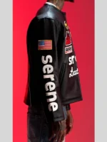 Serene GT Leather Black Zipper Jacket