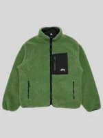 Stussy 8 Ball Green Reversible Sherpa Jacket