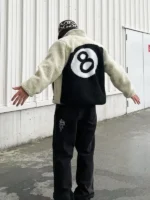 Stussy 8 Ball Jacket Off white Sherpa