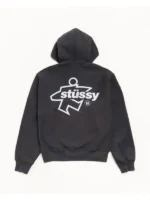 Stussy Surf Size Zip-Up Hoodie Black