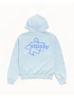 Stussy Surf Size Zip-Up Hoodie Blue