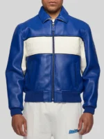 Super Spider Leather Racer Jacket Blue