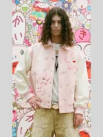 Takashi Murakami Japan Mononoke Sakura Varsity Jacket Pink
