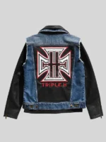 Triple H WWE Denim Leather Jacket
