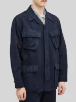 Universal Works Mens Linen Slub Jungle Jacket Navy