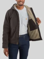 Washed Duck Sierra Sherpa-Lined Jacket Dark Brown