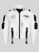 XB-04 White Short Bomber Jacket