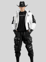 XB-04 White Short Full-Zipper Bomber Jacket