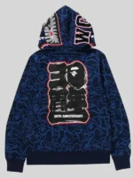30th Anniversary Bape Shark Camo Hoodie Navy