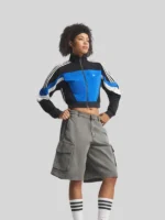 Adidas Blocking Blue Track Cropped Jacket