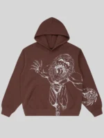 Attack On Titan Jaw Line Brown Hoodie