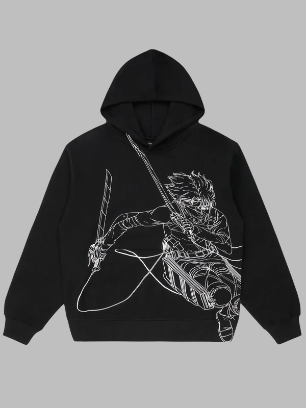 Attack On Titan Levi Line Hoodie Attack On Titan Levi Line Hoodie