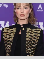 Australian Actress Margot Robbie 2026 McQueen Napoleon Military Jacket