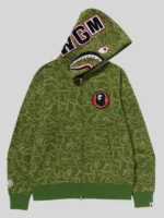 Bape 30th Anniversary Shark Camo Hoodie green