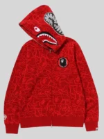 Bape Red Hoodie 30th Anniversary Shark Camo