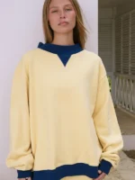 Classic Two Tone Mockneck Parke Yellow Sweatshirt 2026