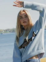 Dairy Boy Fish Blue Sweater