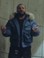 Drake National Treasures Blue Hooded Fur Jacket
