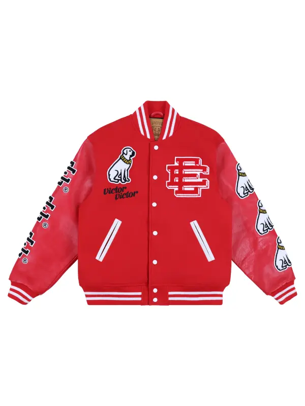 EE x Victor Victor Varsity Jacket Red EE x Victor Victor Varsity Jacket Red