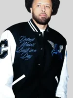 Ford x Cade Cunningham Wool Leather Varsity Jacket Black White