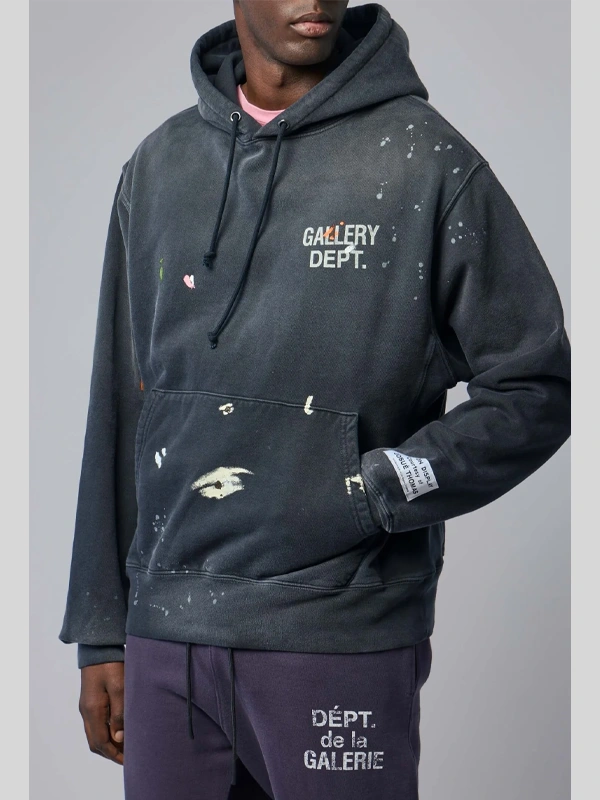 Gallery Dark Grey Hoodie Dept Paint Logo Gallery Dark Grey Hoodie Dept Paint Logo