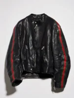 Gucci Buffalo leather biker jacket with Web