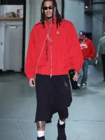 Jordan Clarkson New York Knicks vs Atlanta Hawks 2026 NBA Red Porsche Jacket