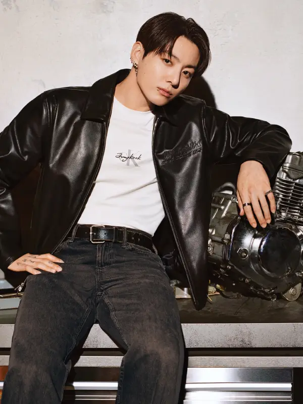 Jungkook Calvin Klein Leather Jacket Black Jungkook Calvin Klein Leather Jacket Black
