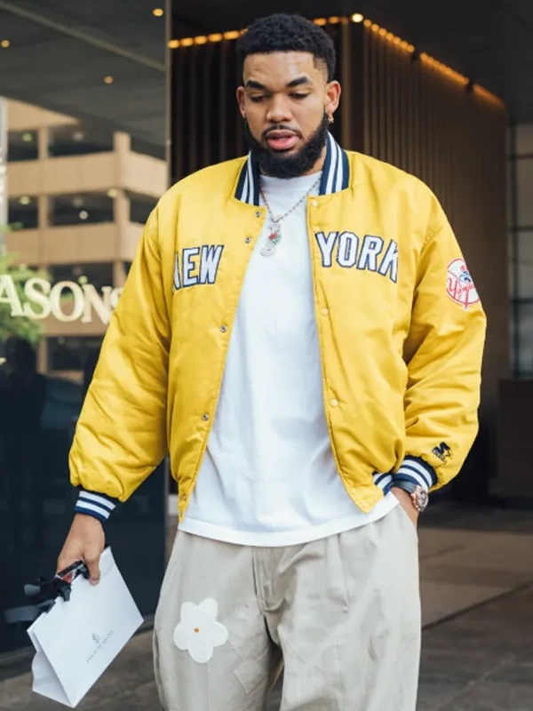 Karl-Anthony Towns New York Knicks Yellow Jacket Karl-Anthony Towns New York Knicks Yellow Jacket
