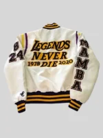 Kobe Bryant White Varsity Jacket