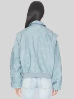 LIONESS Vista Oversized Bomber Jacket Blue