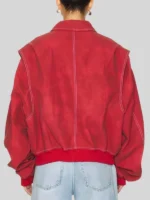 LIONESS Vista Oversized Red Bomber Jacket