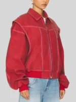 LIONESS Vista Red Bomber Jacket