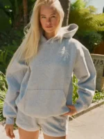 Lacy Hoodie Pink Palm Puff