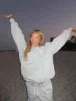 Lacy Pink Palm Puff Cloud Club Hoodie