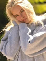 Lacy Pink Palm Puff Hoodie