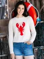 Lobster Cable Knit Cream Sweater