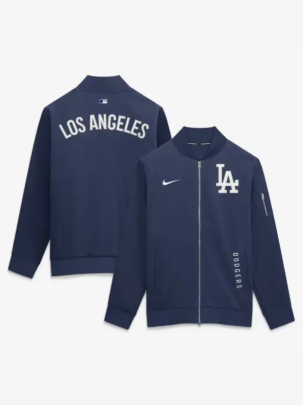 Los Angeles Dodgers Nike Dugout Bomber Jacket Navy Los Angeles Dodgers Nike Dugout Bomber Jacket Navy