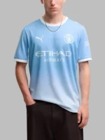 Men's Light Blue City Puma Home Jersey Manchester 26-27