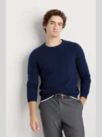 Men's Mongolian Cashmere Navy Crewneck Sweater