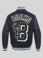 Milwaukee Bucks Mashup Varsity Jacket Black