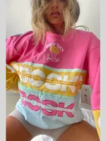 Nakia Pink and Yellow Sweater