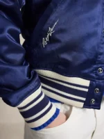 Navy Boston Red Sox Polo RL Bomber Satin Jacket