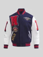 New Orleans Pelicans Mashup Men’s Rib Wool Varsity Jacket
